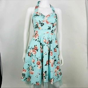 Hot Topic Size S Mint Green Halter Dress Pinup